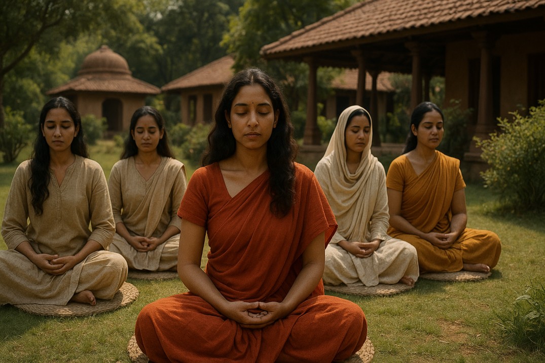 ashrama life style. a life style which focuses on well being, spritual practices and meditatin. 